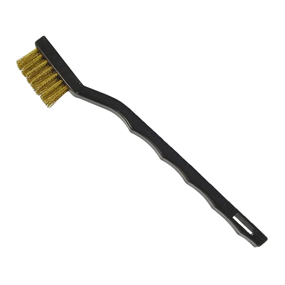 ЩЕТКА C ПЛАСТИКОВОЙ РУЧКОЙ ЛАТУННАЯ ДЛЯ ДЕТЕЙЛИНГА фото