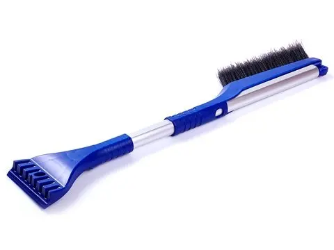 Щетка-скребок для уборки снега и льда с регулируемой ручкой 87см фото