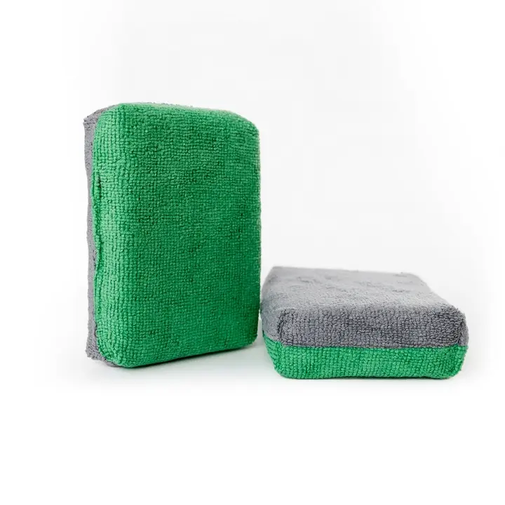 Двухцветный прямоугольный микрофибровый аппликатор с водонепроницаемым слоем ASST Double Green фото