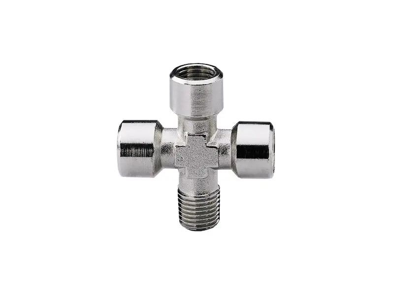 Переходник крестовой с тремя внутренними и одной наружной резьбой 3/8" фото