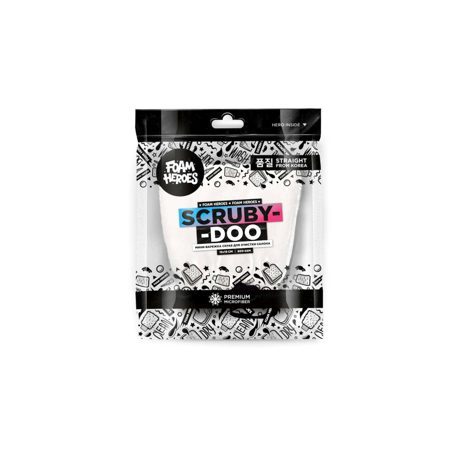 Мини-варежка скраб из микрофибры Foam Heroes Scruby-Doo 15х15см 900gsm фото