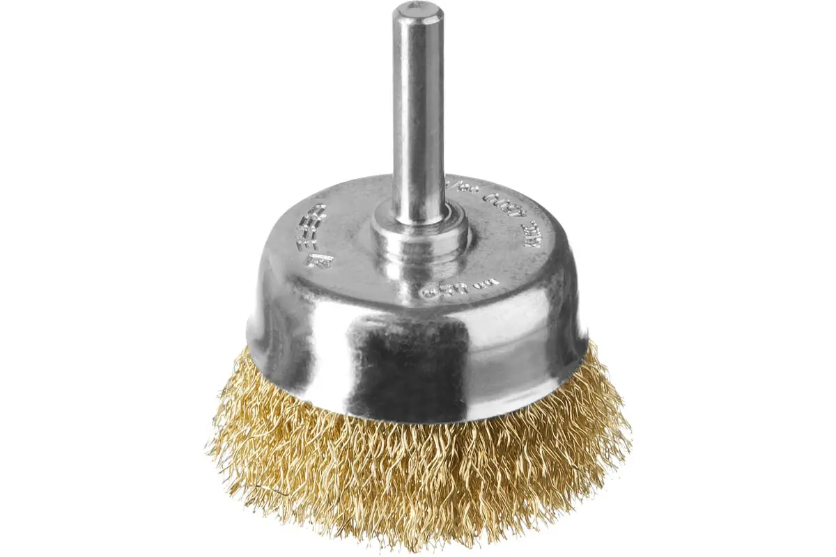 Щетка чашечная 50мм витая латунированная стальная проволока 0.3 мм ЗУБР 3525-050_z02 фото