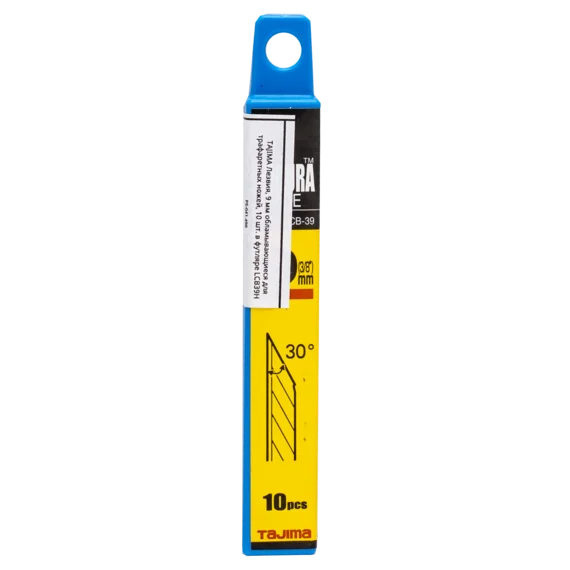 Лезвия 9мм обламывающиеся для трафаретных ножей 10шт в футляре Tajima LCB39 фото