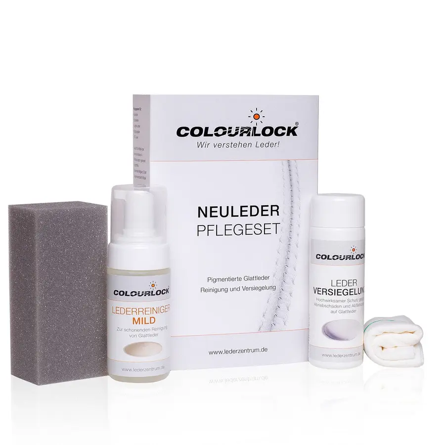 Набор для очистки и защиты кожи автомобиля Colourlock Neuleder Pflegeset mit Leder Versiegelung Leather Shield