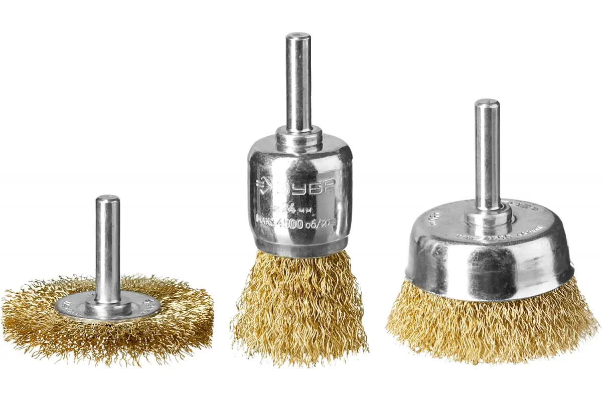 Набор щеток 3шт 0.3мм витая стальная латунированная 24/50/50мм для дрели ЗУБР 3530-H3_z02 фото
