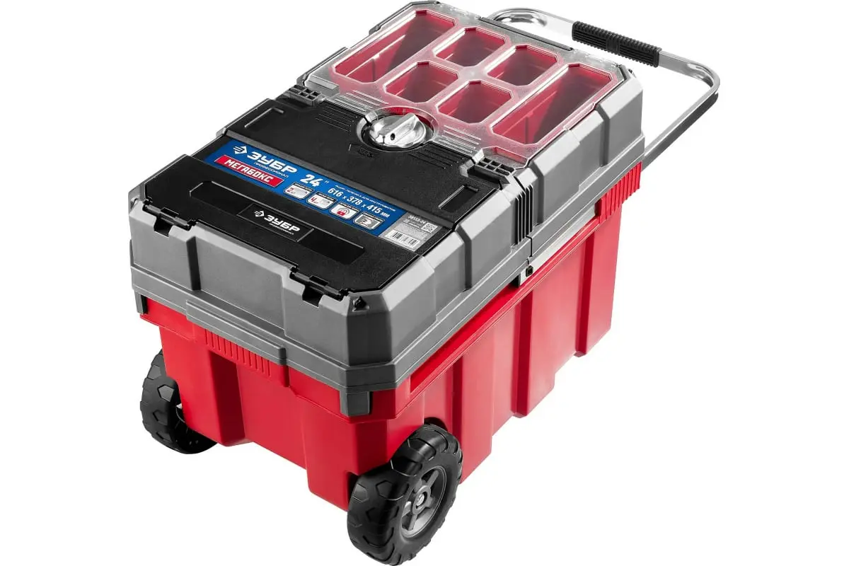 Ящик-тележка для инструмента ЗУБР Мега Бокс пластиковый 24 Профессионал 38133-24 фото