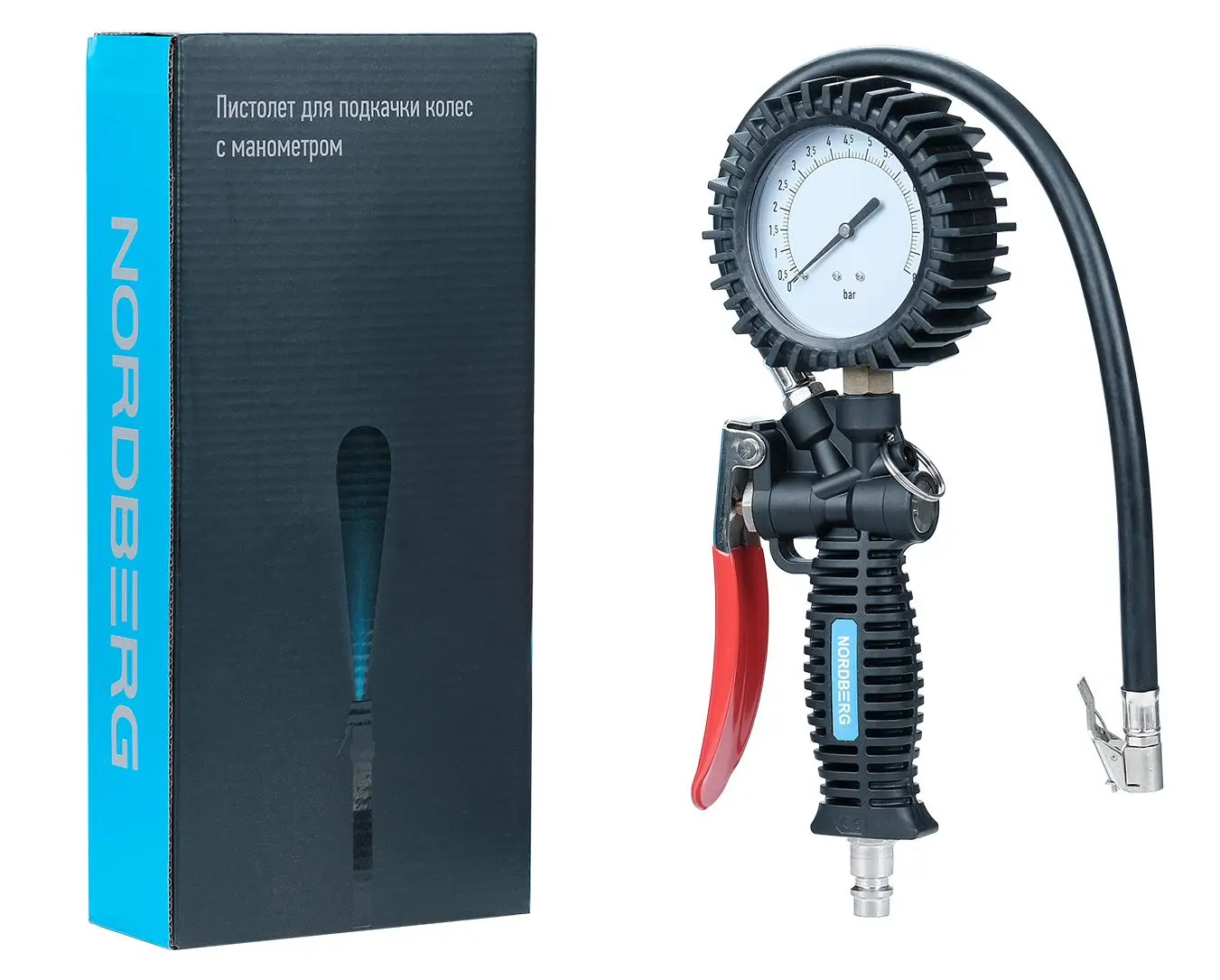 Каталог товаров Все Для Автомоек-Пистолет для подкачки колес с манометром 80мм Nordberg TI61 Пистолет для подкачки колес с манометром 80мм Nordberg TI61 фото