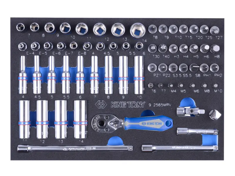 Набор торцевых головок 1/4 с принадлежностями 65 предмета KINGTONY 9-2565MRV фото