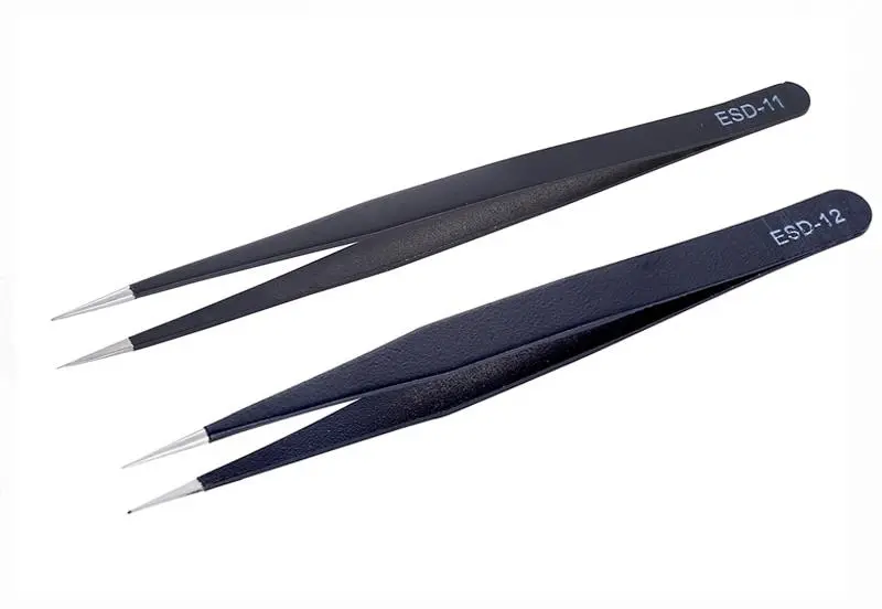 Пинцет антистатический Black 2шт фото