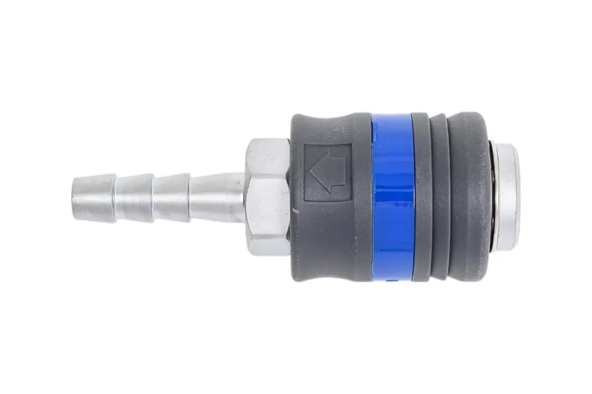 Разъем "мама" быстросъемный - елочка 8мм с пластиковой муфтой фото