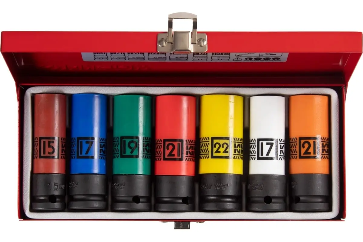 Набор глубоких ударных торцевых головок 1/2"DR шестигранные 7шт King Tony 44907MP фото