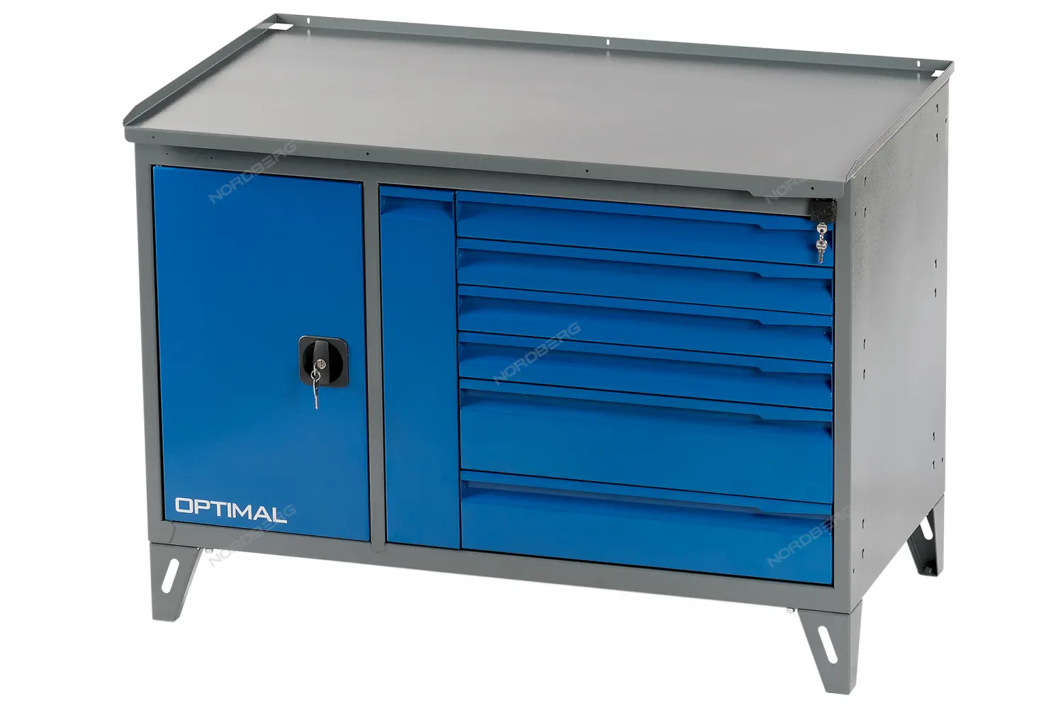 Верстак слесарный 2-х тумбовый 7 ящиков Nordberg NW207 фото