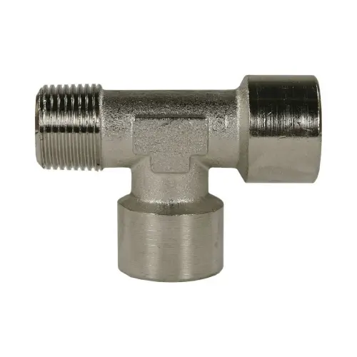 Тройник 3/8внеш-3/8внут-3/8внут, 150bar, никелир.латунь фото