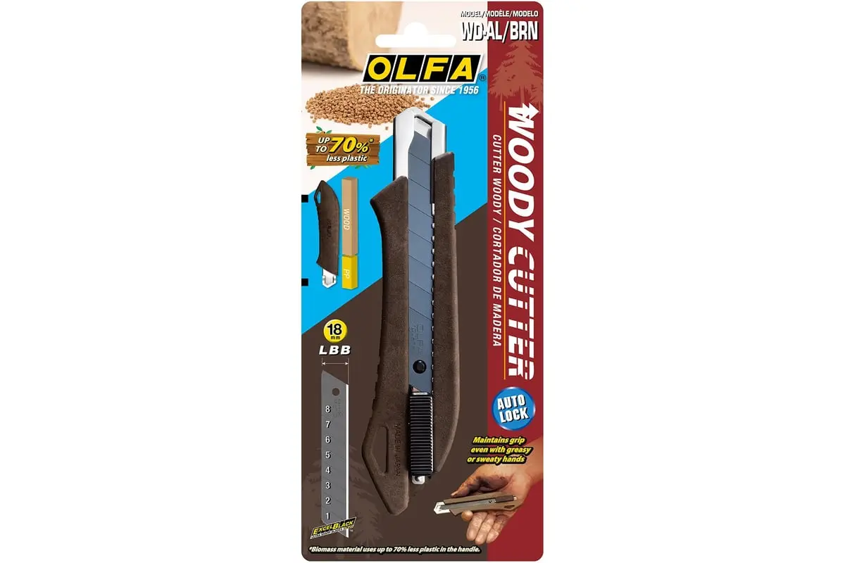 Нож с сегментированным лезвием OLFA 18 мм WOOD-PP Models OL-WD-AL фото