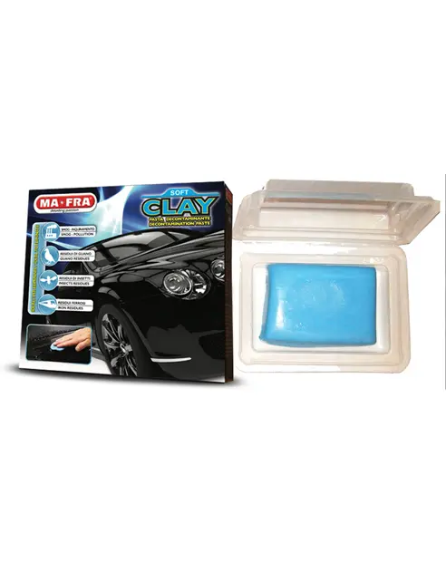 CLAY SOFT 200 GR глина blue МЯГКАЯ для подготовки поверхности автомобиля к полировке. MA-FRA, Италия. фото